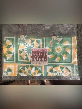 Big Bud Press Mini Tote in Green & Yellow Floral Geometric Print